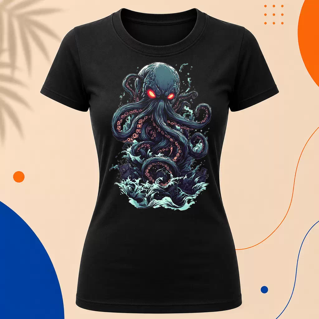 Dámské tričko - Kraken - Temné vody spí